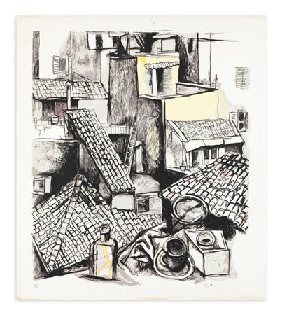 RENATO GUTTUSO (1912-1987) - Senza Titolo (Tetti)
