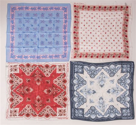 JACOB COHEN Lotto composto 4 fazzoletti sui toni dell'azzurro, del bianco e...