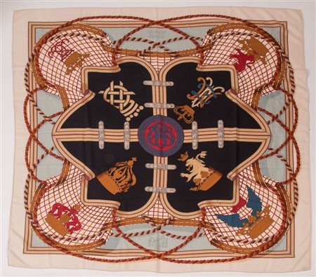 HERMÉS Stola "Grande Tenue" by Henri d’Origney realizzata in seta e cachemire...