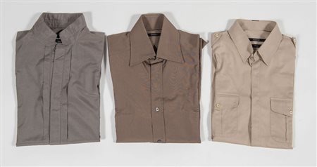 GUCCI, GIORGIO ARMANI Lotto composto da tre camicie in cotone sui toni del...