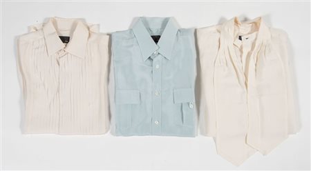 FENDI Lotto composto da tre camicie in seta di diverso modello sui toni del...