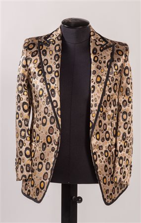 FENDI Giacca in seta con fantasia sui toni dell'oro del nero. Riporta taglia...