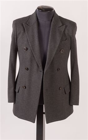 GIORGIO ARMANI Giacca in viscosa color grigio scuro. Reca taglia 48. Interno...