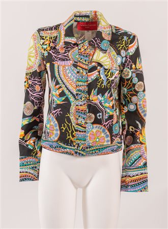 CHRISTIAN LACROIX Jeans Giacca leggera multicolore in cotone con chiusura a...