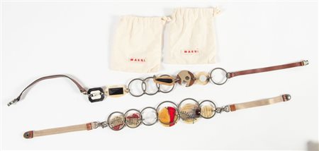 MARNI Lotto composto da due collane realizzate tramite l'assemblaggio di...