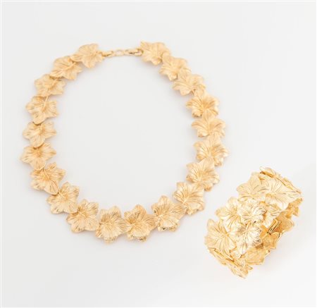 CHRISTIAN DIOR Parure composta da collier girocollo e bracciale rigido in...