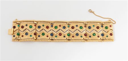 D'ORLAN For Christian Dior attr. Bracciale a fascia semi rigida in metallo...