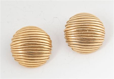 CHRISTIAN DIOR Orecchini a clip di forma sferica in metallo dorato e...