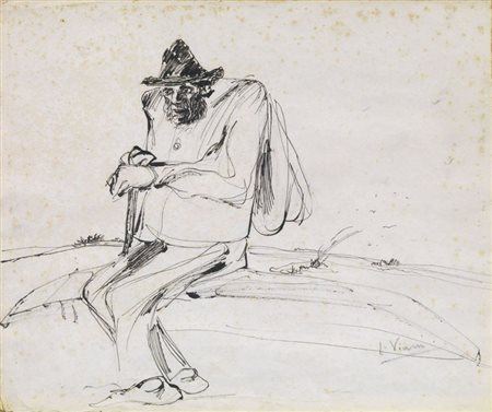 Lorenzo Viani Viareggio (Lu) 1882 - Ostia (Roma) 1936 Mendicante China su...