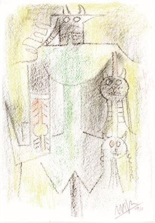 Wifredo Lam Sagua La Grande 1902 - Parigi 1982 Senza titolo, 1970 Pastelli su...