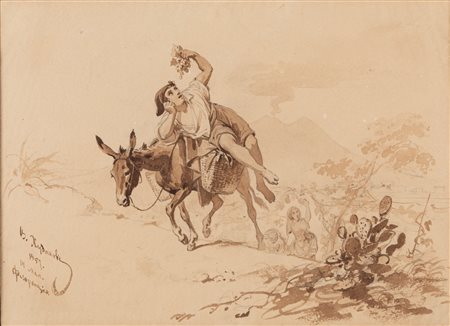 Vassily Chudiakov (Karsunsky Uyezd 1826-San Pietroburgo 1871)  - Il ritorno dalla vendemmia, 1859