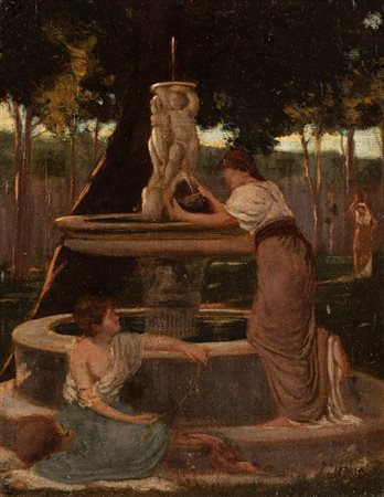Cecrope Barilli (Parma 1839-1911)  - Alla fontana