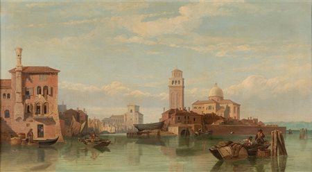 George Clarkson Stanfield (Londra 1828-1878)  - Venezia, veduta con la chiesa di S. Pietro di Castello