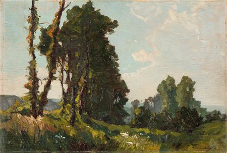 Léon Launay (1890-1956)  - Paesaggio francese