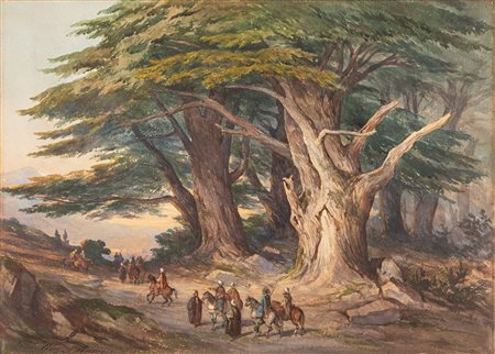 Auguste Delacroix (Boulogne sur Mer 1809-1868)  - Scena orientale