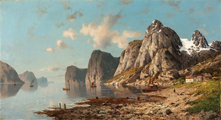 Attribuito a Normann Adelsteen (Bodin 1848 - Oslo 1918) - Fiordo norvegese
