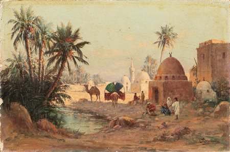 Jean Frixione, detto Frix (attivo fine XIX secolo - inizio XX) - Homs, Marabrutti fuori le mura