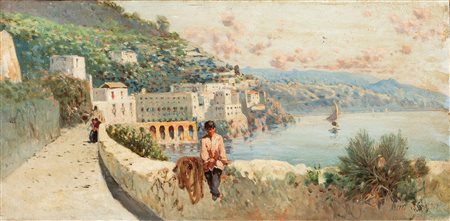 Giuseppe Laezza (Napoli 1835-1905)  - Costiera amalfitana