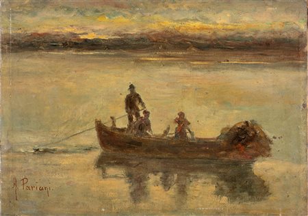 Alfredo Pariani (Milano 1876-Pallanza 1931)  - La gita in barca
