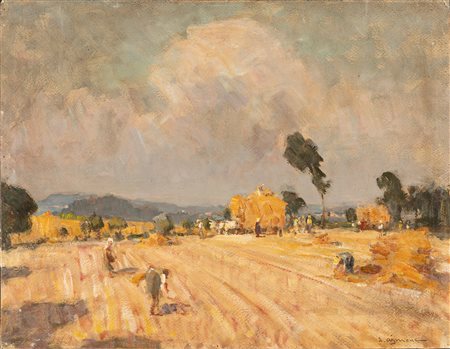Lidio Ajmone (Coggiola 1884-Andezeno 1945)  - La mietitura