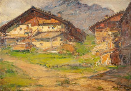 Alessandro Lupo (Torino 1876-1953)  - Baite in montagna
