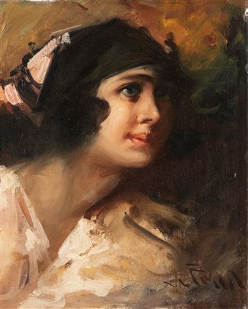 Mario Pobbiati (Milano 1887-1956)  - Il fiocco rosa