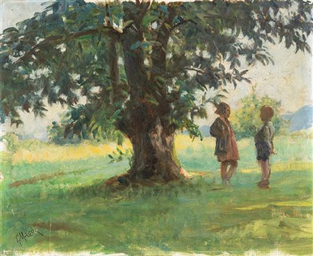 Giuseppe Magni (Pistoia 1869-Firenze 1956)  - "I cugini", 1942