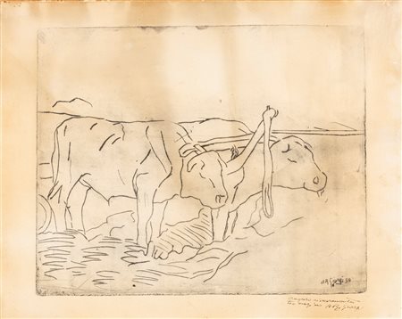 Antonio Ruggero Maria Giorgi (Reggiolo 1887-San Benedetto Po 1983)  - Il traino, 1930