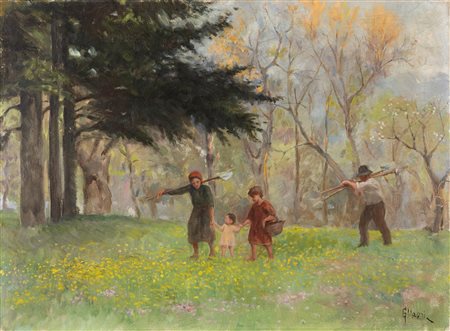 Giuseppe Magni (Pistoia 1869-Firenze 1956)  - Ritorno dai campi