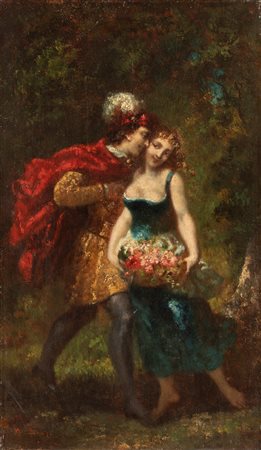 Narcisse Virgilio Díaz de la Peña (Bordeaux 1807-Mentone 1876)  - Il bacio rubato