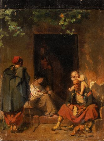 Antonio Rotta (Gorizia 1828-Venezia 1903)  - La famiglia del soldato, 1863