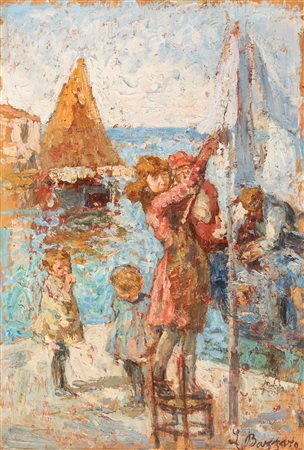 Leonardo Bazzaro (Milano 1853-1937)  - Chioggia, la sorella maggiore