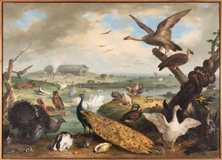 Francesco Inganni (Brescia 1793-Como 1873)  - L'uscita dall'arca di Noè dopo il Diluvio Universale, 1847