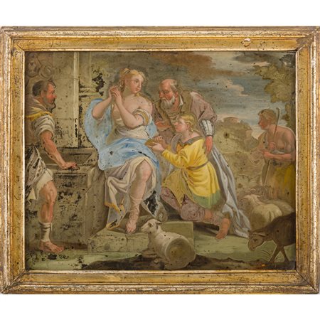 LUCA GIORDANO, Olio su vetro