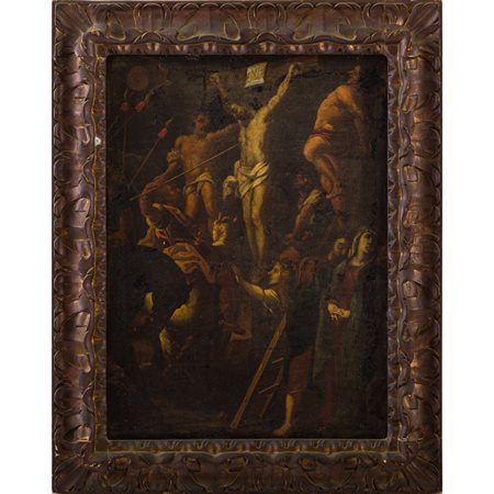 PEDRO MACHUCA (Seguace di), Crocifissione, olio su tela