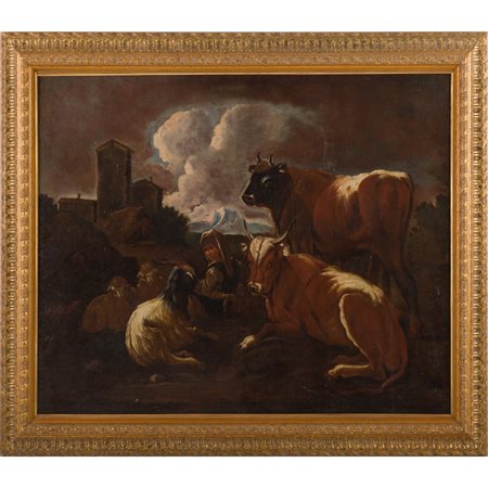 PHILIPP P. ROOS detto Rosa da Tivoli (Attr.le), Olio su tela