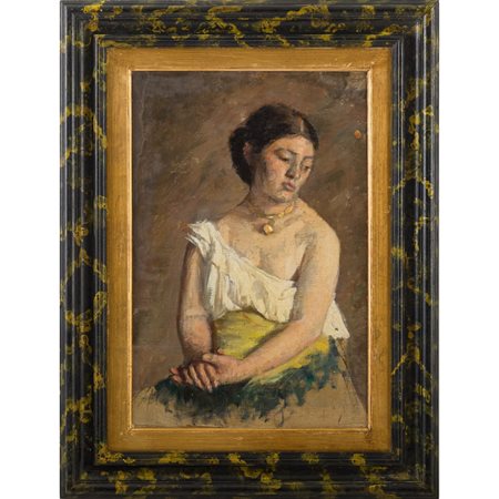 FILADELFIO SIMI, Ritratto di giovane donna, Olio su tela
