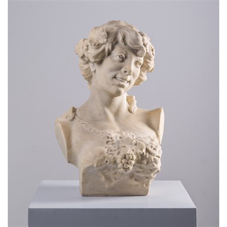 MANIFATTURA TOSCANA EPOCA ART NOVEAU, Mezzobusto in marmo