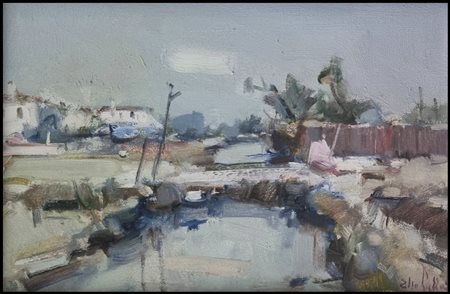 LAZZARI ELIO Venezia 1942 "Paesaggio lagunare" 