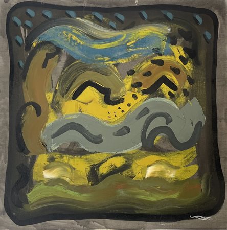 VALLE PAOLO Venezia (Ve) 1948 Senza titolo 1984 Olio su tela 70,00x70,00x3,00...