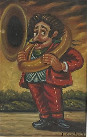 LOMBARDO SALVO Favara (Ag) 1948 Musicista 2008 Olio su tela 30,00x20,00...
