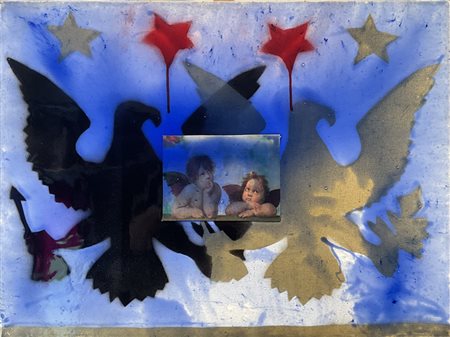 BLISSET LUTHER Milano (Mi) 1967 Angeli 2021 Acrilico, resina e collage su...