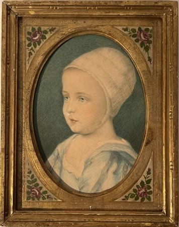 ANONIMO Anonimo (An) Infante Acquarello su cartoncino 20,00x13,00 Cornice...