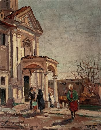 ANONIMO Anonimo (An) Senza titolo Olio su tavoletta 26,00x20,00 Firma in...