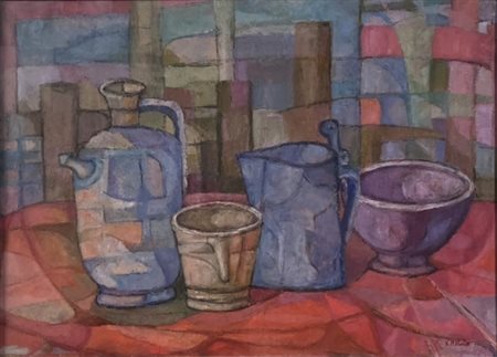 MELOTTO VITO Verona (Vr) 1928 Composizione di vasi 1976 Olio su tela...