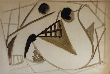 PEVERELLI CESARE Milano (va) 1922 Senza titolo 1950 Tecnica mista su carta...