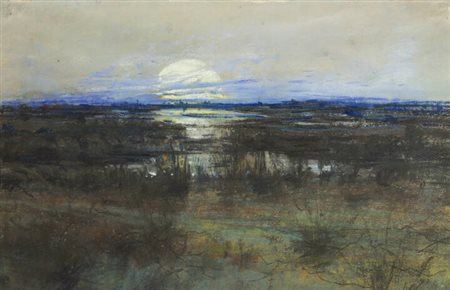 ANDREA TAVERNIER<BR>Torino 1858 - 1932 Grottaferrata (RM)<BR>"Paesaggio"