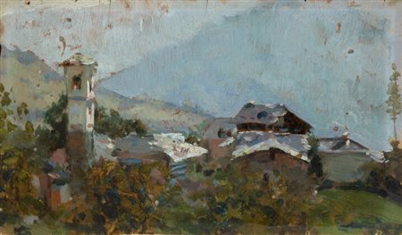 ANDREA TAVERNIER<BR>Torino 1858 - 1932 Grottaferrata (RM)<BR>"Borgata Polpresa (Viù)" 1886