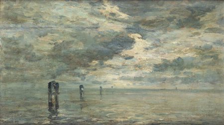 GUGLIELMO CIARDI<BR>Venezia 1842 - 1917<BR>"Laguna veneta" 1891