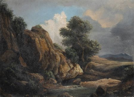 CARLO BAZZI<BR>Torino 1875 - 1947 Milano<BR>"Paesaggio con albero"